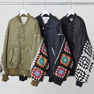 Discovered Crochet Sleeve MA-1 Jacket